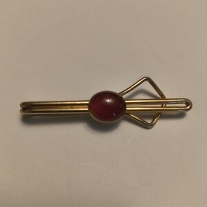 12 Karat Gold Fill Tie Clip with Carnelian
